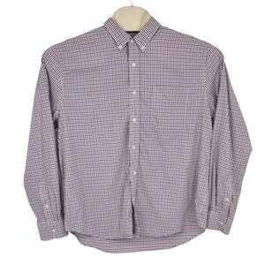 Biltmore Button Down Shirt Mens XL White Navy Orange Check Performance Stretch